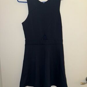 Aqua Navy V-Neck Dress